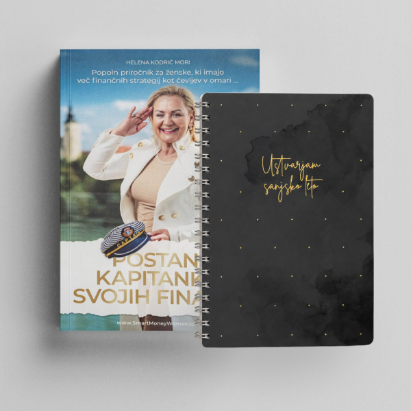 Paket knjiga Postani kapitanka svojih financ in rokovnik Moč